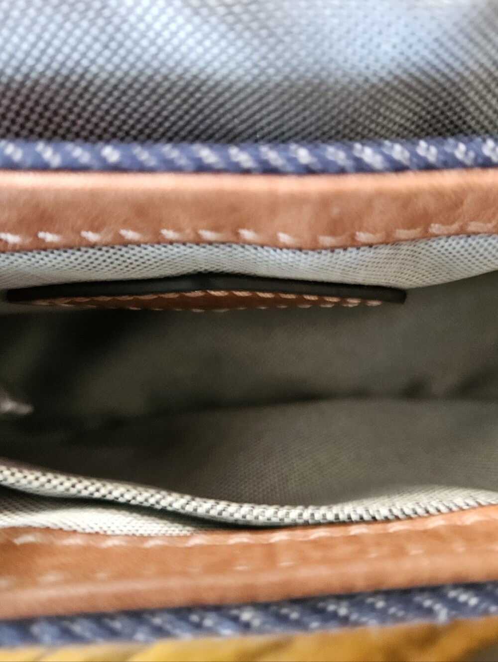 Fossil Harwell Denim Crossbody with Tan Leather Trim - Picture 4 of 6